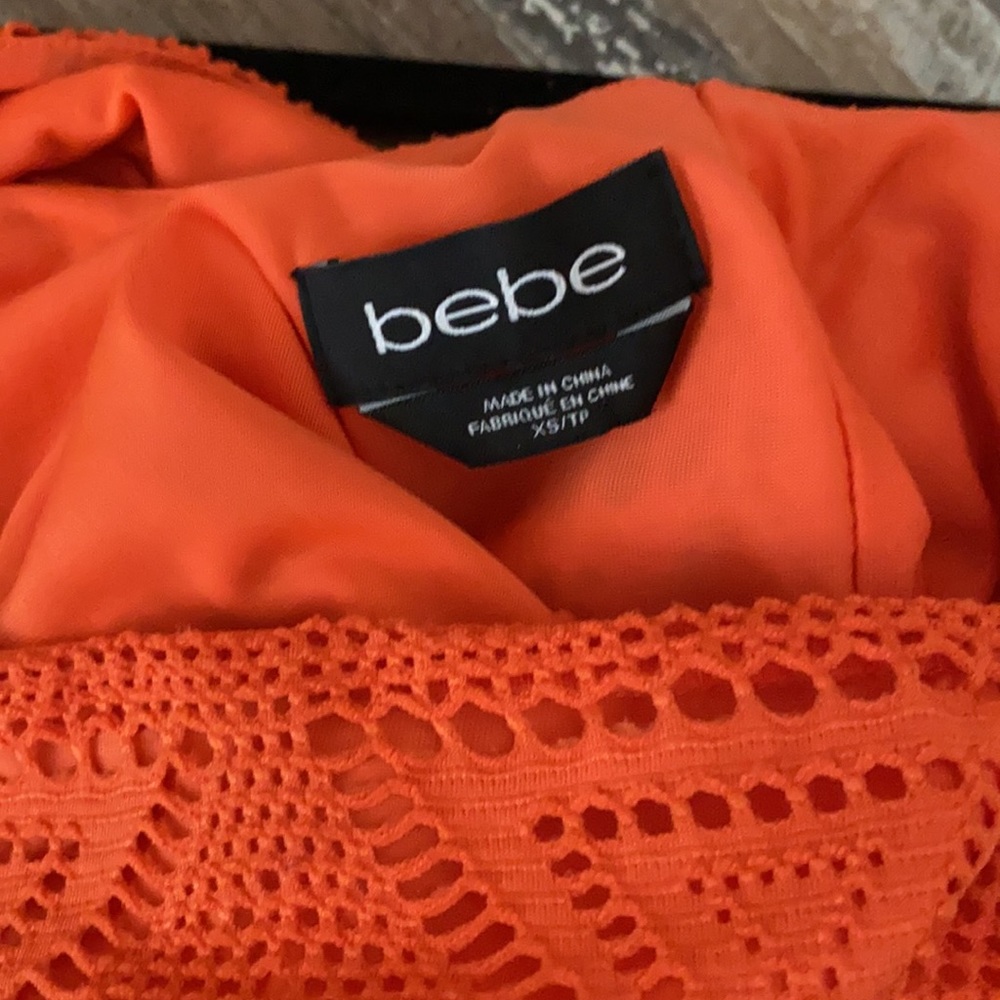 Bebe Orange Tank/Off Should Top